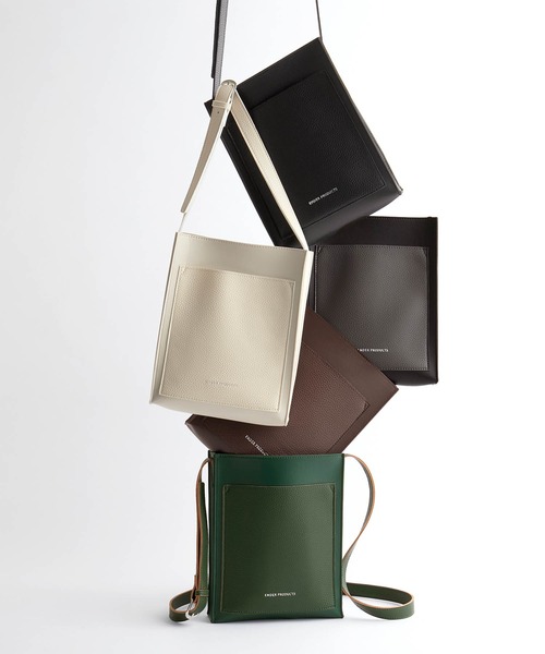 ENDER PRODUCTS（エンダープロダクツ）の「シンセティックレザー コンビネーションポケット ロゴ刻印 ミニショルダーバッグ【ENDER PRODUCTS/エンダープロダクツ】（ショルダーバッグ・メンズ・ブラック/グリーン/ダークブラウン/グレイッシュベージュ/チャコール・FREE）」の18枚目の写真