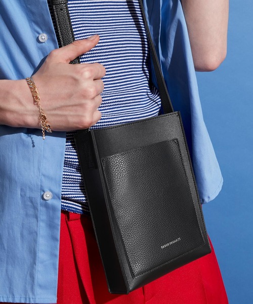 ENDER PRODUCTS（エンダープロダクツ）の「シンセティックレザー コンビネーションポケット ロゴ刻印 ミニショルダーバッグ【ENDER PRODUCTS/エンダープロダクツ】（ショルダーバッグ・メンズ・ブラック/グリーン/ダークブラウン/グレイッシュベージュ/チャコール・FREE）」の19枚目の写真