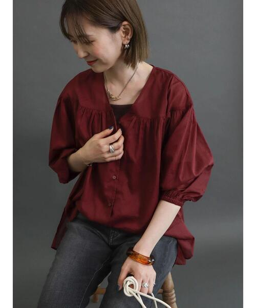 AMERICAN HOLIC（アメリカンホリック）の「袖ボリュームギャザーブラウス（シャツ/ブラウス・レディース・ブラック/ベージュ系その他/ボルドー/グレイッシュベージュ/ブラック系その他・L/M）」の21枚目の写真