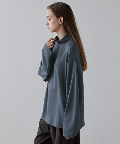 CLEL】TR Punch Loose High Neck Cut Sew / TRポンチ ルーズ