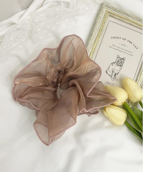 apres jour（アプレジュール）の「【apres jour×ARIAZ】シアーシュシュ（シュシュ・レディース・ボルドー/グレー/ベージュ/オフホワイト・FREE）」の8枚目の写真