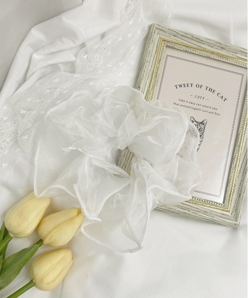 apres jour（アプレジュール）の「【apres jour×ARIAZ】シアーシュシュ（シュシュ・レディース・ボルドー/グレー/ベージュ/オフホワイト・FREE）」の7枚目の写真