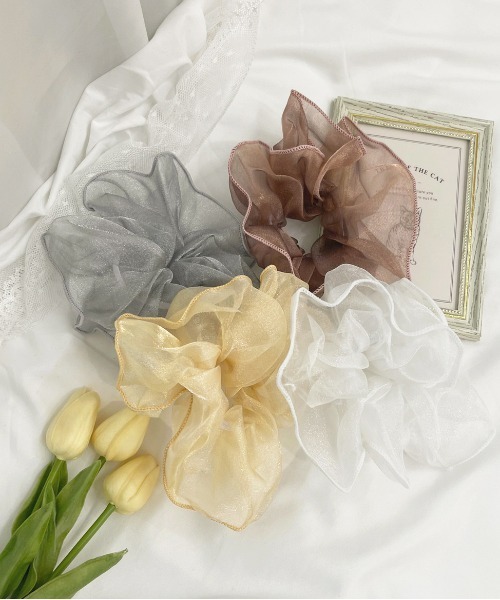 apres jour（アプレジュール）の「【apres jour×ARIAZ】シアーシュシュ（シュシュ・レディース・ボルドー/グレー/ベージュ/オフホワイト・FREE）」の9枚目の写真