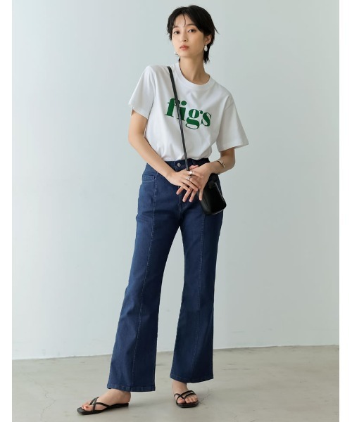 Re:EDIT（リエディ）の「[低身長/高身長/大きいサイズ有]センターシームストレッチデニムフレアパンツ（デニムパンツ・レディース・ホワイト/インディゴブルー/ブルー・SMALL/MEDIUM/LARGE/X-LARGE/TALL/AM/AS）」の17枚目の写真