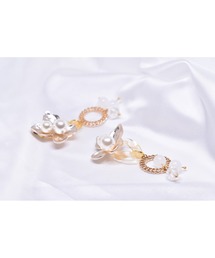 【Astyle】フラワーパール×ビーズ樹脂ピアス(MA)