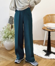 ぬくもり暖か。裏起毛ハイウエストセンタープレスパンツ