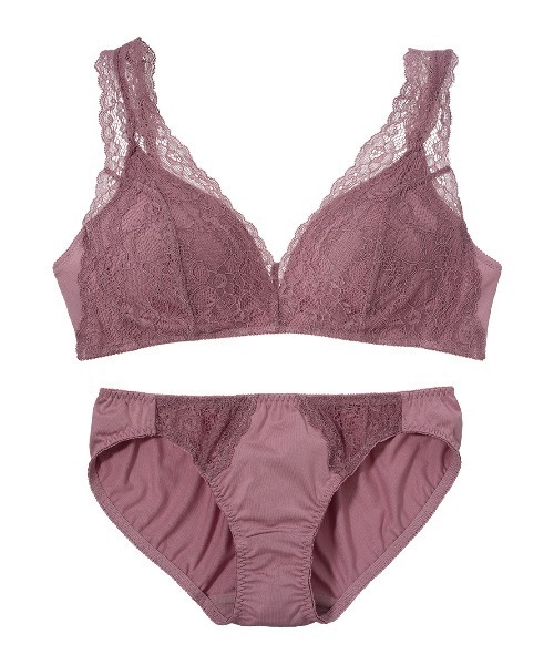 PEACH JOHN（ピーチジョン）の「【一日着けたくなるラクな着心地。繊細レースのノンワイヤーブラ＆ショーツセット】りらこれレーシィノンワイヤーブラセット（ブラ&ショーツ・レディース・ライトグレー/ブラック/パープル/グリーン/ダークラベンダー/オレンジ/ボルドー/カーキ/ネイビー/スモークピンク/アイボリー/ブルーグリーン・BC65/BC70/BC75/DE65/DE70/DE75）」の10枚目の写真