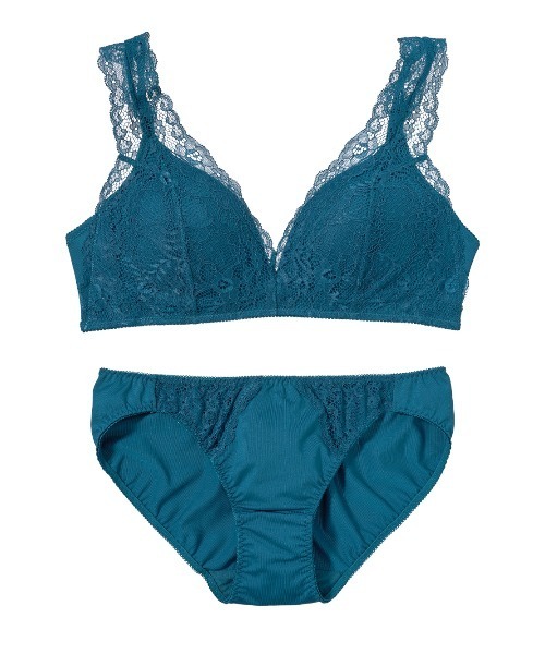 PEACH JOHN（ピーチジョン）の「【一日着けたくなるラクな着心地。繊細レースのノンワイヤーブラ＆ショーツセット】りらこれレーシィノンワイヤーブラセット（ブラ&ショーツ・レディース・ライトグレー/ブラック/パープル/グリーン/ダークラベンダー/オレンジ/ボルドー/カーキ/ネイビー/スモークピンク/アイボリー/ブルーグリーン・BC65/BC70/BC75/DE65/DE70/DE75）」の6枚目の写真