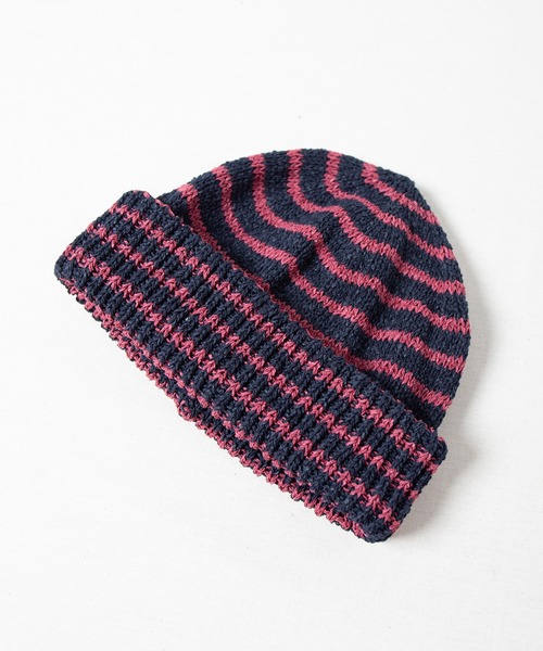 RACAL(ラカル)の「和紙混紡ボーダーニットワッチ / Japanese Paper Blend Knit Watch(ニットキャップ/ビーニー・メンズ・ブラック×ベージュ/グレー系その他/ネイビー系2/ブラウン系その他/ネイビー系1・FREE)」の10枚目の写真