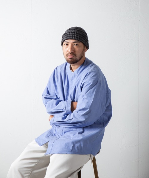 RACAL(ラカル)の「和紙混紡ボーダーニットワッチ / Japanese Paper Blend Knit Watch(ニットキャップ/ビーニー・メンズ・ブラック×ベージュ/グレー系その他/ネイビー系2/ブラウン系その他/ネイビー系1・FREE)」の19枚目の写真