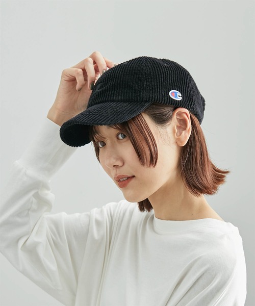 Champion(チャンピオン)の「【Champion/チャンピオン別注】太コーデュロイキャップ/リンクコーデ(キャップ・レディース・ブラック/キナリ/オレンジ・FREE)」の3枚目の写真