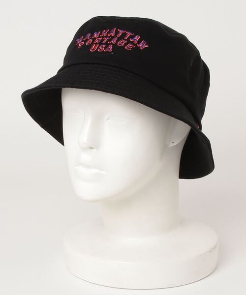 Manhattan Portage（マンハッタンポーテージ）の「Manhattan Portage/マンハッタン ポーテージ/2TONE BUCKET HAT（ハット・メンズ・ブラック/パープル/ブラウン・F）」の2枚目の写真