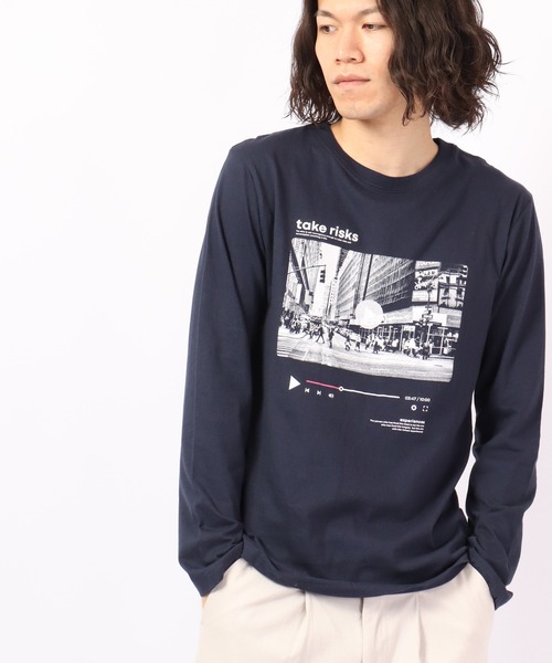 FUNALIVE(ファンアライブ)の「BF2 select フォトプリントロングスリーブTシャツ(Tシャツ/カットソー・メンズ・ピンク/ブルー系その他/ブラック/ホワイト/ブルー系その他2/グレイッシュベージュ/ブルー/ホワイト系その他/ブラック系その他/ホワイト系その他2・LL/M/L)」の14枚目の写真