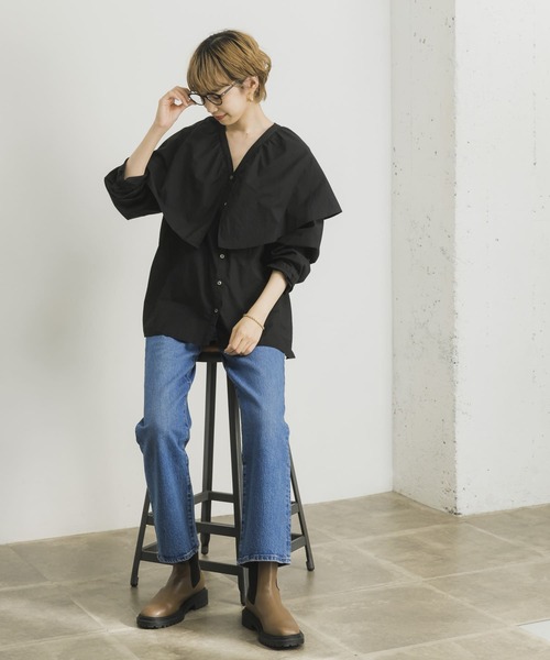 美品▲URBAN RESEARCHアーバンリサーチ/ビッグフレアカラーブラウス URBAN RESEARCH（アーバンリサーチ）の「ビッグフレアカラー