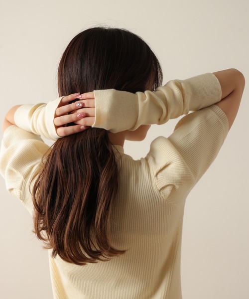 WEGO(ウィゴー)の「WEGO/【2点セット】アームウォーマーニットワンピース(ワンピース・レディース・アイボリー/ブラック・FREE)」の8枚目の写真