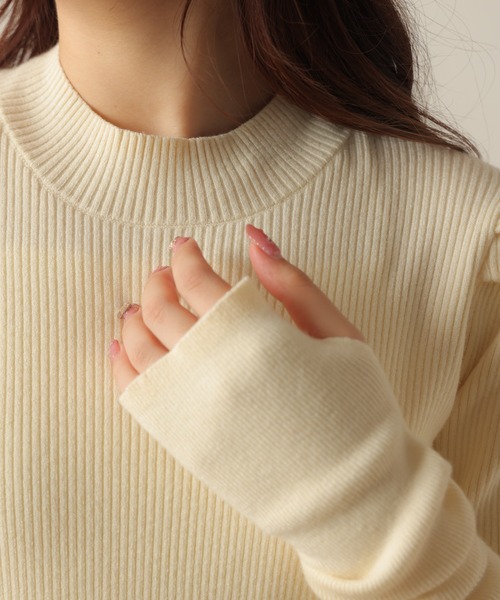 WEGO(ウィゴー)の「WEGO/【2点セット】アームウォーマーニットワンピース(ワンピース・レディース・アイボリー/ブラック・FREE)」の7枚目の写真