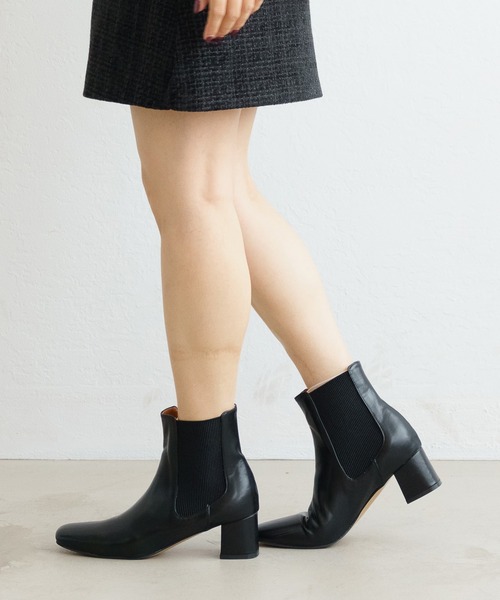 ZAKKA-BOX（ザッカボックス）の「ヒールサイドゴアブーツ（ブーツ・レディース・ブラック/ブラウン・23cm/23.5cm/24cm/24.5cm/25cm）」の2枚目の写真