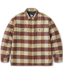 QUILTED LINED PLAID NEL SHIRT