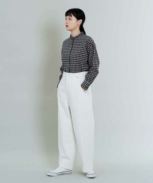 conges payes ADIEU TRISTESSE（コンジェ ペイエ アデュートリステス）の「ワイドポケットストレートパンツ（その他パンツ・レディース・グレー/オフホワイト・38）」の6枚目の写真