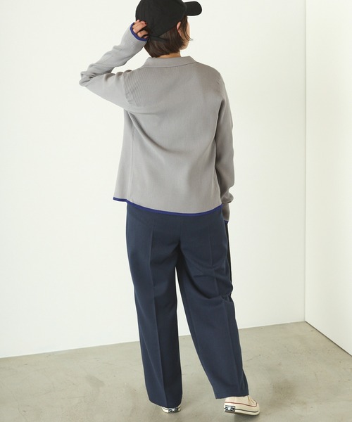 forksy.】配色リブニット襟付きカーディガン forksy.│MONO-MART