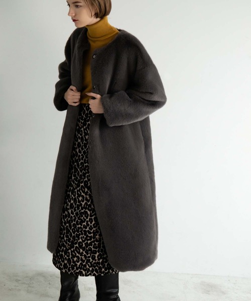 CEDNIE（セドニー）の「エコファーノーカラーロングコート