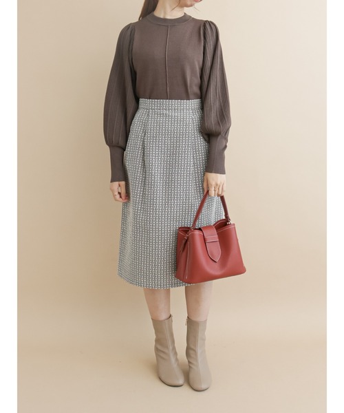 Te chichi（テチチ）の「ジャカードタックタイトスカート（スカート・レディース・ブラック/オフホワイト・SMALL/MEDIUM）」の5枚目の写真