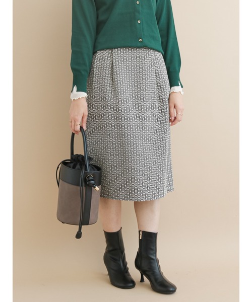 Te chichi（テチチ）の「ジャカードタックタイトスカート（スカート・レディース・ブラック/オフホワイト・SMALL/MEDIUM）」の7枚目の写真