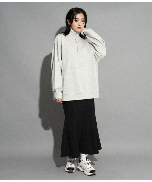 ANAP(アナップ)の「裏毛ハーフジッププルオーバー(スウェット・レディース・ブラック/ホワイト/グレー/モカ・FREE)」の8枚目の写真