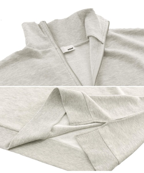 ANAP(アナップ)の「裏毛ハーフジッププルオーバー(スウェット・レディース・ブラック/ホワイト/グレー/モカ・FREE)」の15枚目の写真