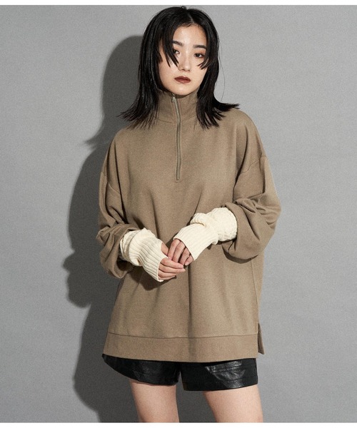 ANAP(アナップ)の「裏毛ハーフジッププルオーバー(スウェット・レディース・ブラック/ホワイト/グレー/モカ・FREE)」の19枚目の写真