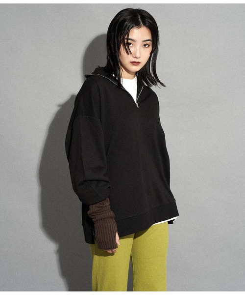 ANAP(アナップ)の「裏毛ハーフジッププルオーバー(スウェット・レディース・ブラック/ホワイト/グレー/モカ・FREE)」の17枚目の写真