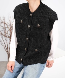 ＡＮＤＪ | 【2022/AW】【ANDJ MADE】ジャガード編みツイードラメニットベスト(ベスト)