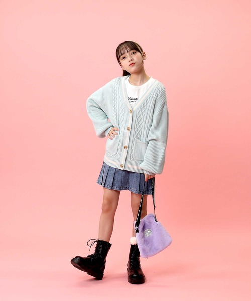 Right-on（ライトオン）の「【VIVIAN BLUE】ニットカーデ（ニット/セーター・キッズ・ベージュ/ライム・130/150/140/120）」の12枚目の写真