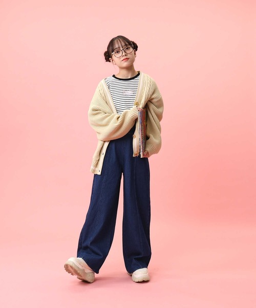 Right-on（ライトオン）の「【VIVIAN BLUE】ニットカーデ（ニット/セーター・キッズ・ベージュ/ライム・130/150/140/120）」の6枚目の写真