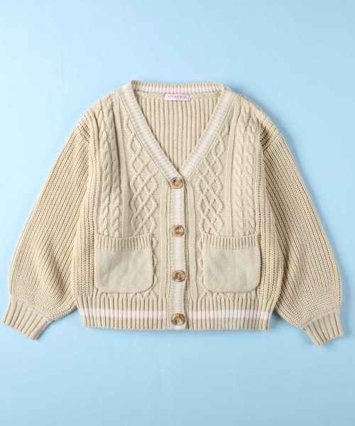 Right-on（ライトオン）の「【VIVIAN BLUE】ニットカーデ（ニット/セーター・キッズ・ベージュ/ライム・130/150/140/120）」の7枚目の写真