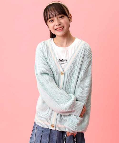 Right-on（ライトオン）の「【VIVIAN BLUE】ニットカーデ（ニット/セーター・キッズ・ベージュ/ライム・130/150/140/120）」の9枚目の写真