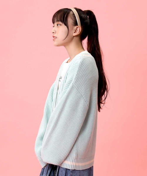 Right-on（ライトオン）の「【VIVIAN BLUE】ニットカーデ（ニット/セーター・キッズ・ベージュ/ライム・130/150/140/120）」の10枚目の写真