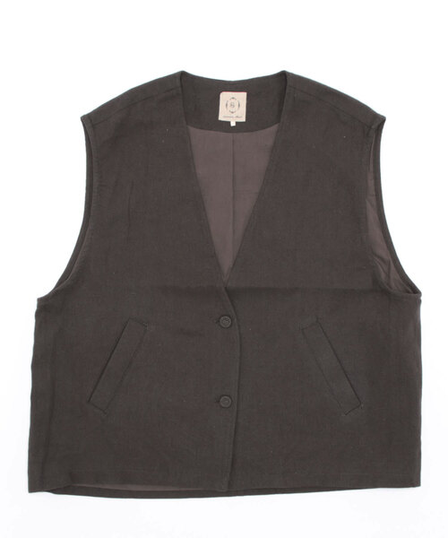 Samansa Mos2(サマンサ モスモス)の「◎Vネックベスト(ベスト・レディース・ベージュ/チャコール/キナリ・フリ-)」の3枚目の写真