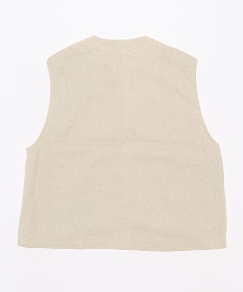 Samansa Mos2(サマンサ モスモス)の「◎Vネックベスト(ベスト・レディース・ベージュ/チャコール/キナリ・フリ-)」の4枚目の写真