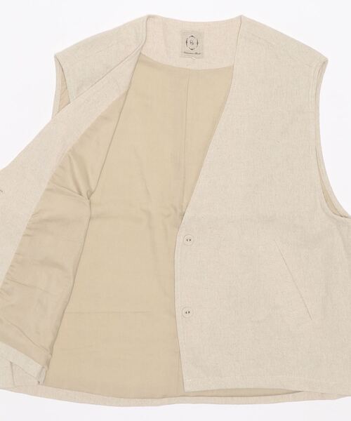 Samansa Mos2(サマンサ モスモス)の「◎Vネックベスト(ベスト・レディース・ベージュ/チャコール/キナリ・フリ-)」の5枚目の写真