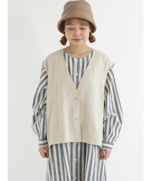 Samansa Mos2(サマンサ モスモス)の「◎Vネックベスト(ベスト・レディース・ベージュ/チャコール/キナリ・フリ-)」の13枚目の写真