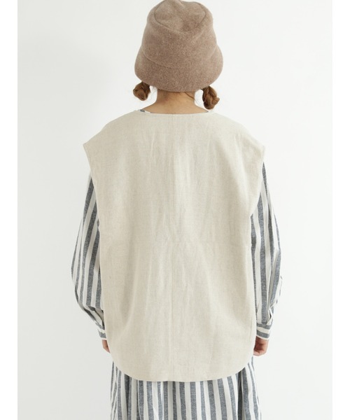 Samansa Mos2(サマンサ モスモス)の「◎Vネックベスト(ベスト・レディース・ベージュ/チャコール/キナリ・フリ-)」の15枚目の写真