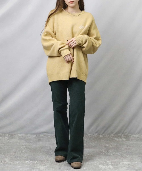 CAMP7（キャンプセブン）の「【CAMP7】マウンテンロゴニット（ニット/セーター・レディース・グリーン/オフホワイト/ベージュ・M/L）」の6枚目の写真