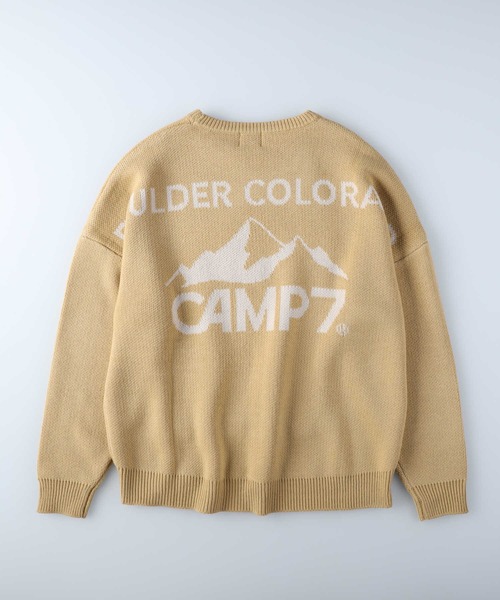 CAMP7（キャンプセブン）の「【CAMP7】マウンテンロゴニット（ニット/セーター・レディース・グリーン/オフホワイト/ベージュ・M/L）」の9枚目の写真