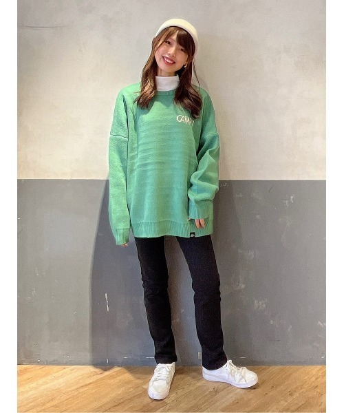 CAMP7（キャンプセブン）の「【CAMP7】マウンテンロゴニット（ニット/セーター・レディース・グリーン/オフホワイト/ベージュ・M/L）」の21枚目の写真