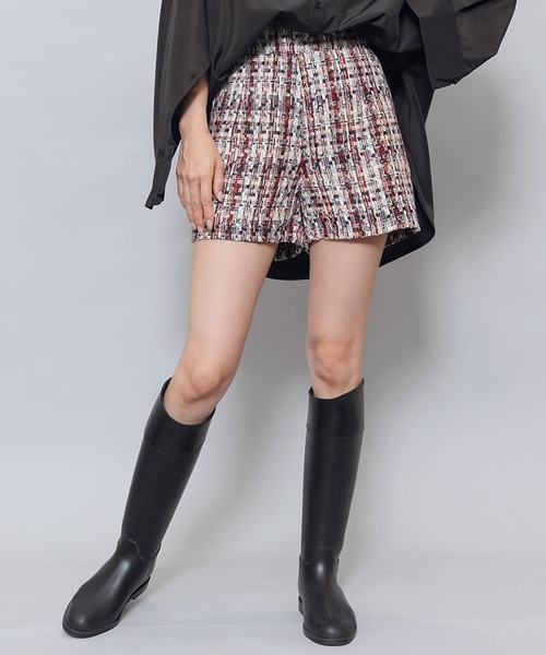 mili an deni(ミリアンデニ)の「ミックスツィードショートパンツ(その他パンツ・レディース・ブラック/チャコールグレー/ライトグレー/レッド/ブラウン/ブラック系その他・M)」の6枚目の写真