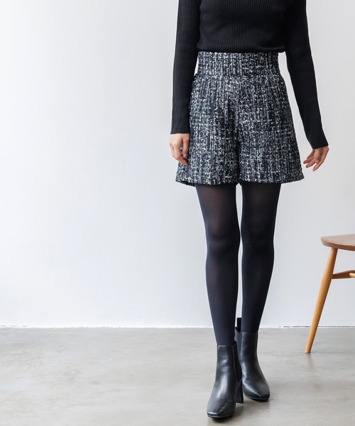 mili an deni(ミリアンデニ)の「ミックスツィードショートパンツ(その他パンツ・レディース・ブラック/チャコールグレー/ライトグレー/レッド/ブラウン/ブラック系その他・M)」の8枚目の写真