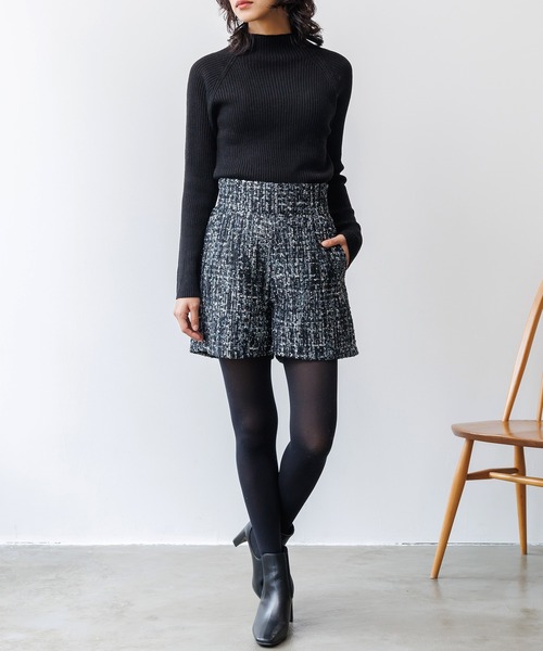 mili an deni(ミリアンデニ)の「ミックスツィードショートパンツ(その他パンツ・レディース・ブラック/チャコールグレー/ライトグレー/レッド/ブラウン/ブラック系その他・M)」の9枚目の写真