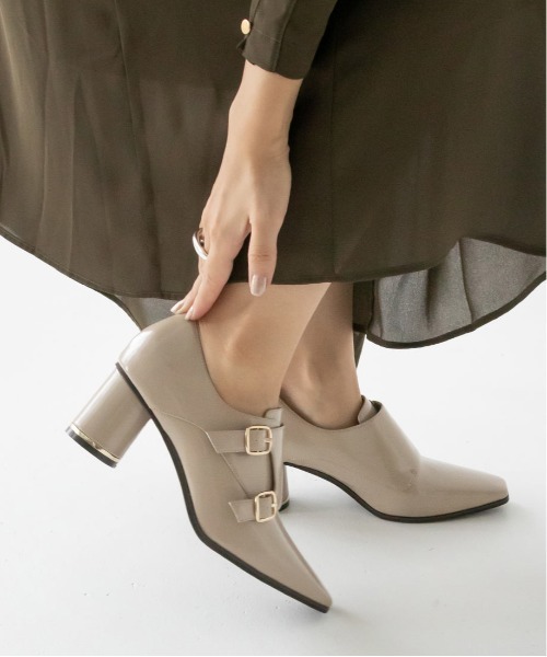 RANDA（ランダ）の「ダブルモンクストラップシューズ（ドレスシューズ・レディース・ダークブラウン/グレイッシュベージュ/ブラック・S/M/L/LL）」の4枚目の写真