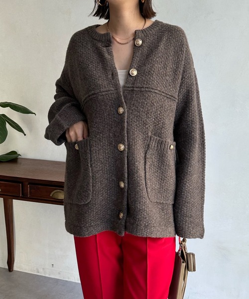 DouDou（ドゥドゥ）の「【WEB限定】メランジニットジャケット（ノー